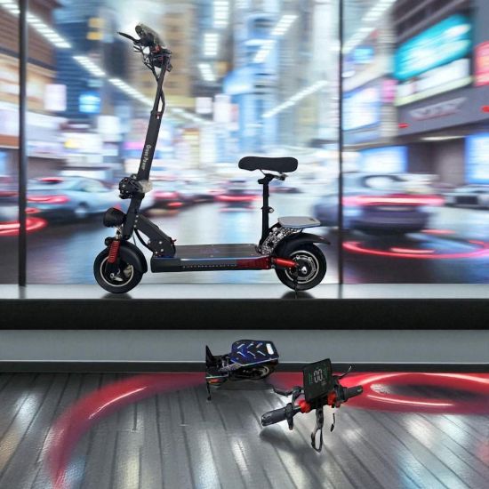 صورة سكوتر الوحش الأسود الكهربائي قوي ومتين